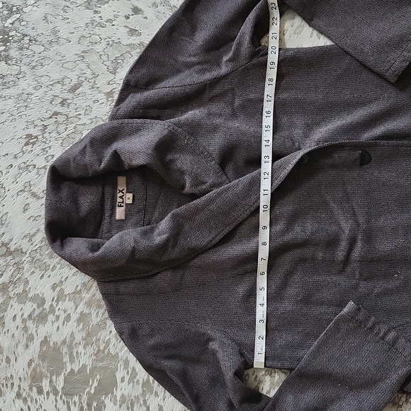 Flax Shawl Collar Jacket Wool Blend SzS - Picture 3 of 8